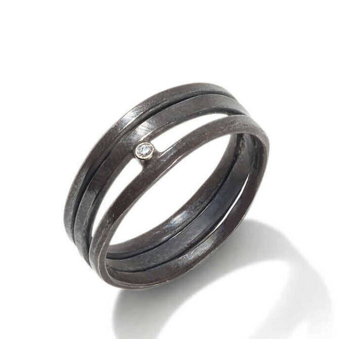 Sterling Silver Oracle Ring w/Diamond