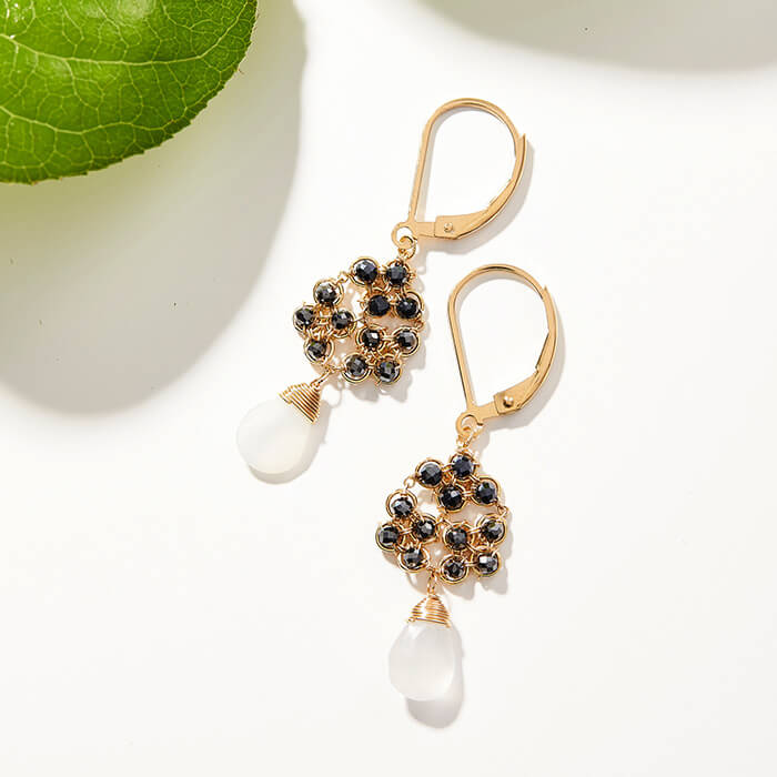 Long and Thin Golden Black Seed Bead Earrings with 14k Gold Filled Beads &  Chs | Maui Swan Designs