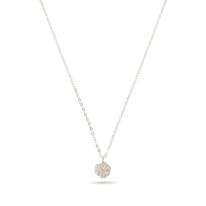 Sterling Silver Crocheted Ball Pendant