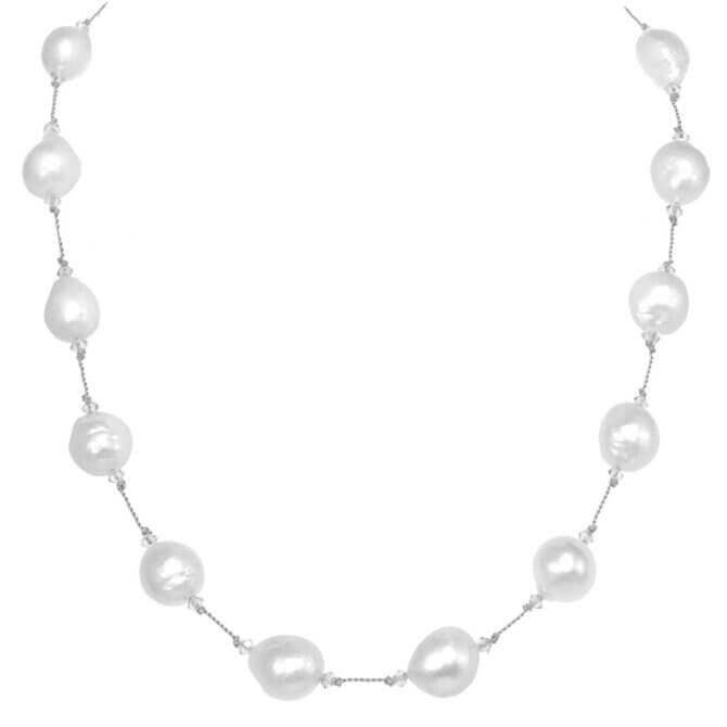 Small White Baroque Pearl Necklace