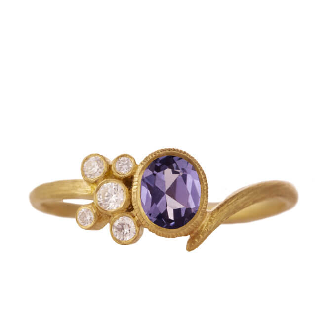 18K Tanzanite and Diamond Vine Ring