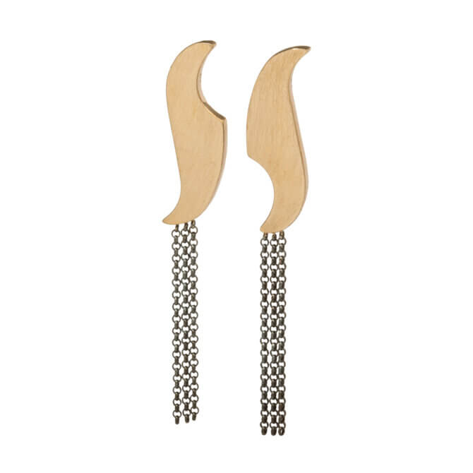 Bronze & Blackened Silver Fringe Earrings