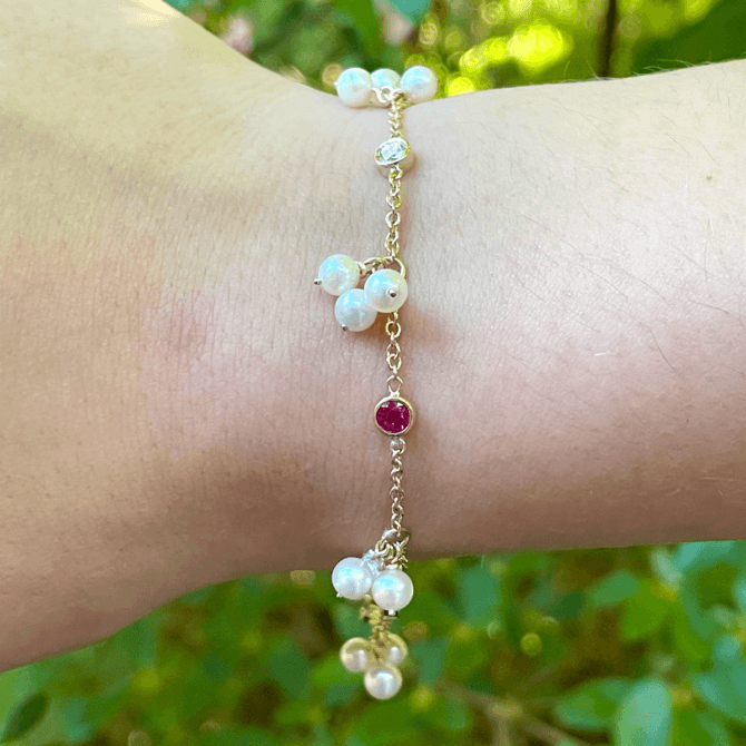 Pearl Diamond & Ruby Bracelet
