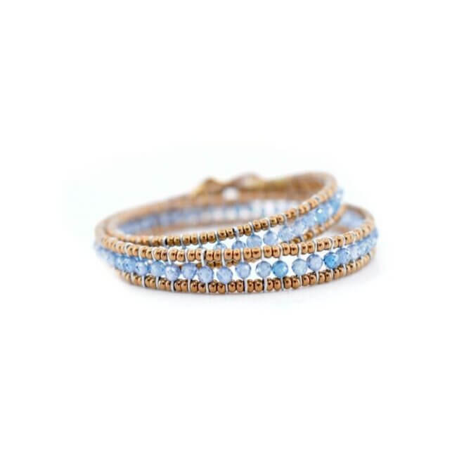 Blue Zircon BOA Wrap Bracelet