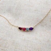 Four-Stone Bar Necklace in 18K Yellow Gold