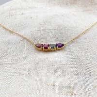 Four-Stone Bar Necklace in 18K Yellow Gold, Bottom