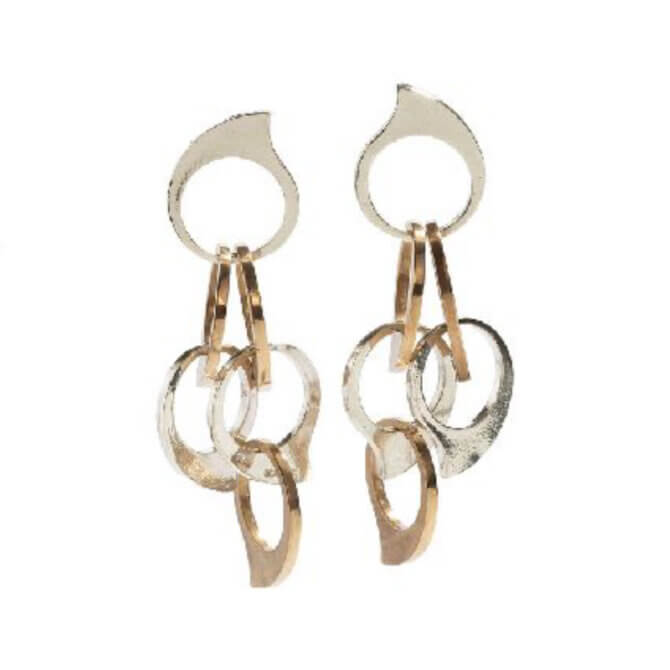 Bronze & Sterling Silver Earrings