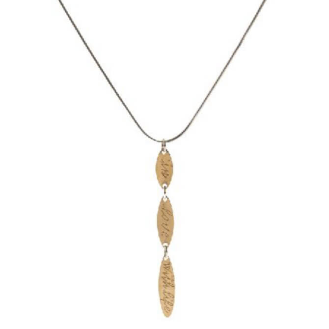 “In Love With Life” Bronze & Blackened Sterling Silver Necklace