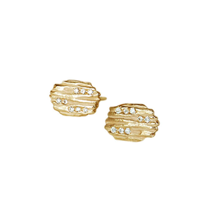 14K Shimmering Waves Studs