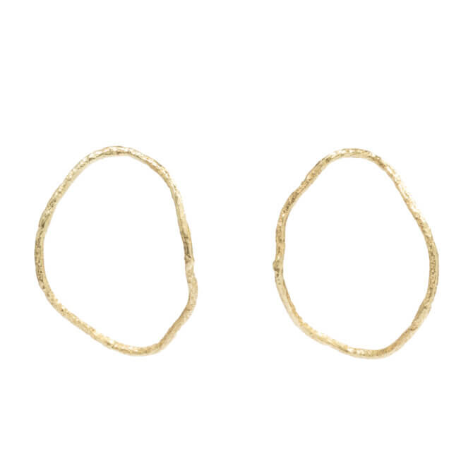 18K Organic Hoop Earrings