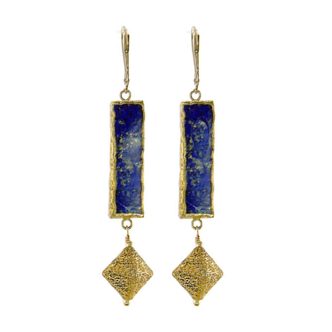 14K GF Lapis and Vermeil Earrings