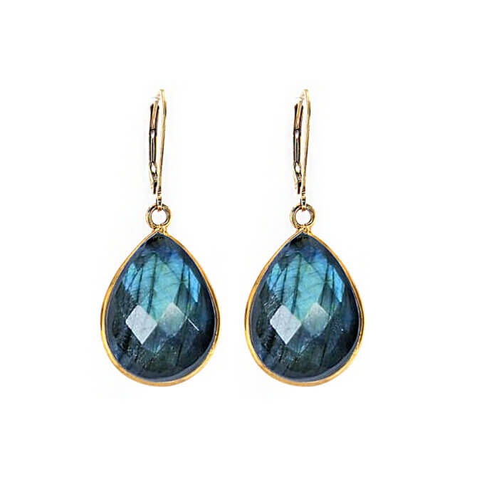14K GF Labradorite Pear Drop Earrings