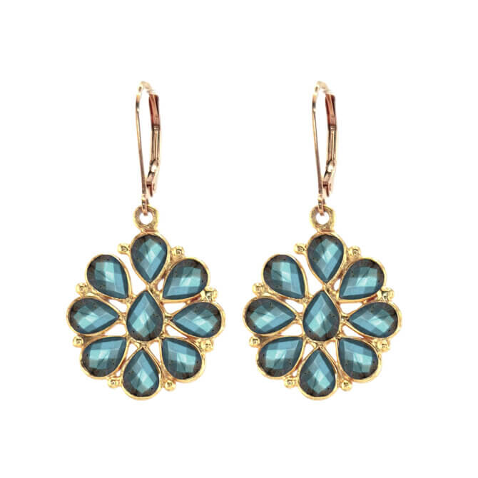 14K GF Labradorite Flowers Earrings