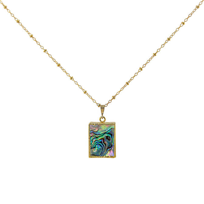 14K GF Abalone Gem Necklace
