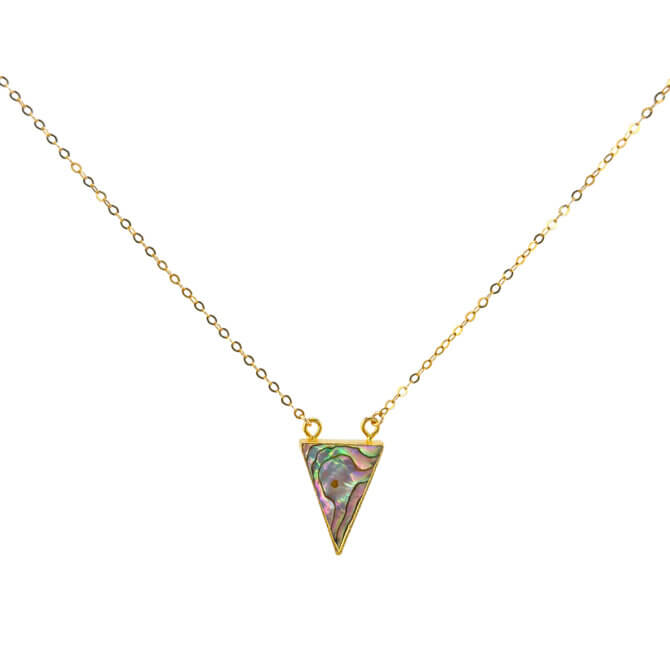 14K GF Triangle Abalone Necklace