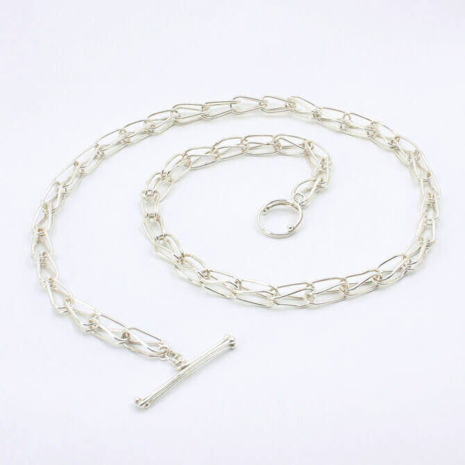Sterling Silver Knit Stitch Necklace