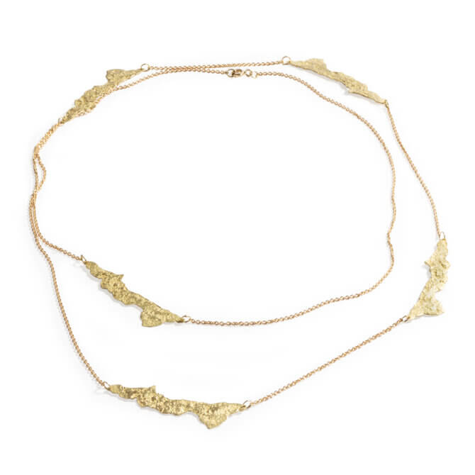 "Good Vibes" 18K Textured Gold Necklace