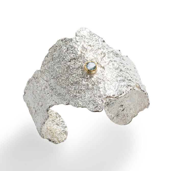 Magia Silver & Aqua Cuff Bracelet