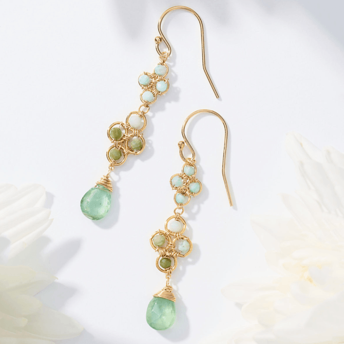 Green-Hued Clover Earrings
