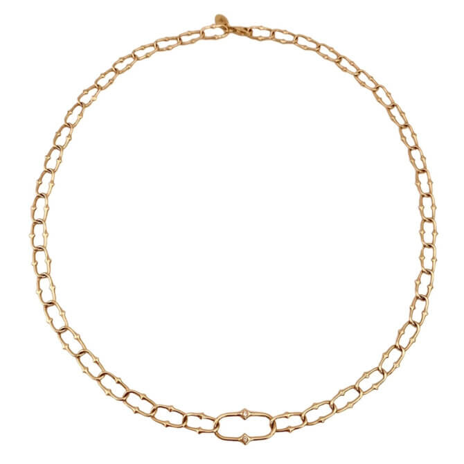 14KYG and Diamond Rani Thorn Link Necklace
