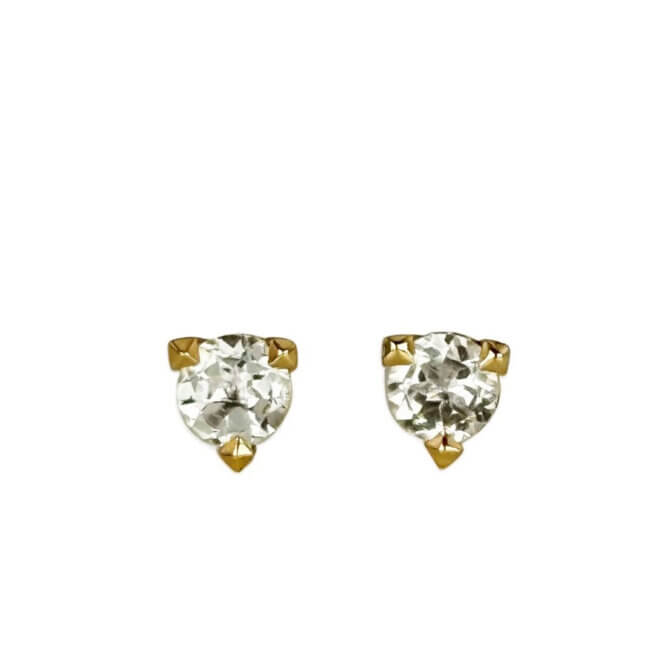 14KYG White Topaz Vajra Petite Royal Stud