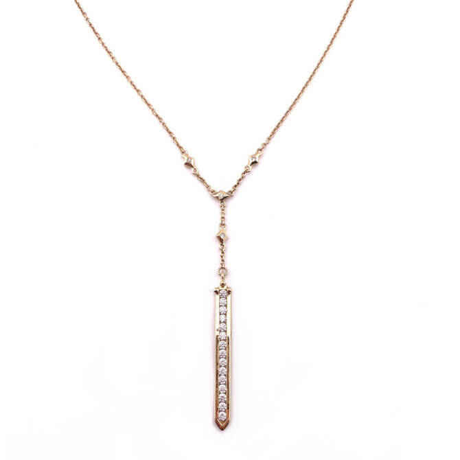14KYG Vajra Diamond Bar Necklace