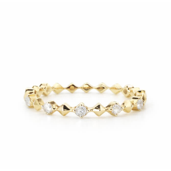 14KYG and Diamond Vajra Pyramid Band