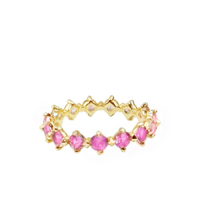 14KYG Vajra Pink Sapphire Petite Eternity Band