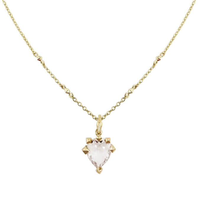 14KYG Virasat White Topaz Heart Necklace