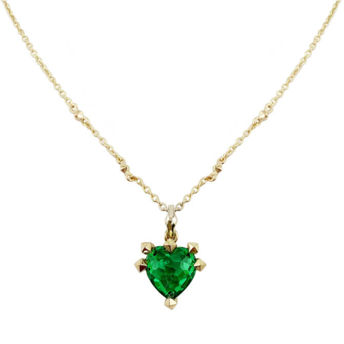14KYG and Emerald Virasat Heart Necklace