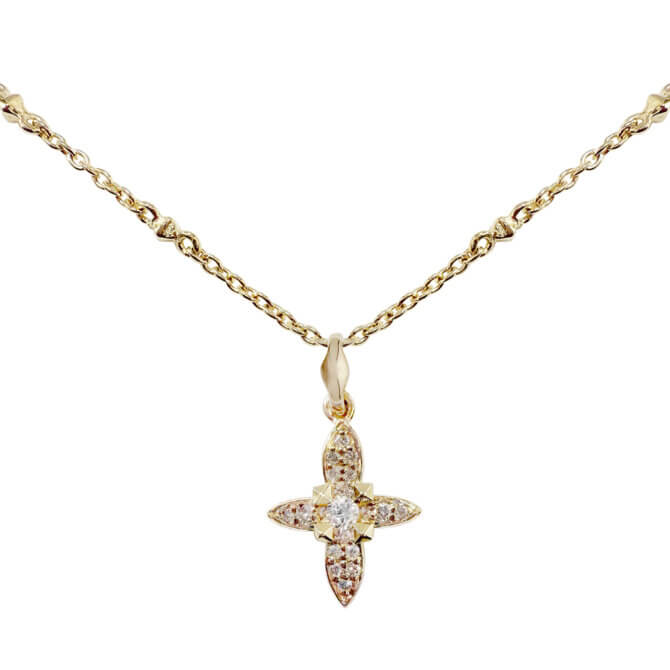 14KYG and Diamond Virasat Petite Cross