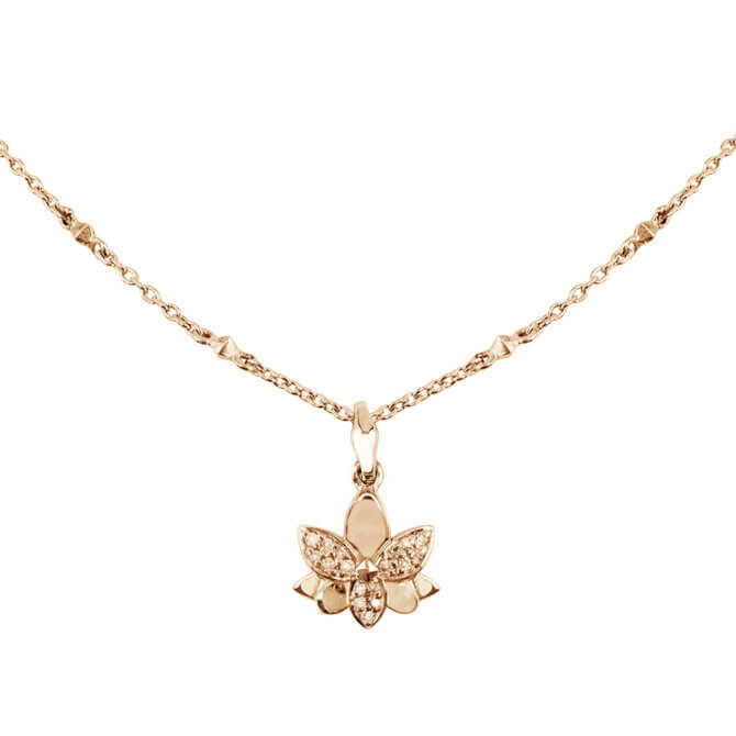14KYG and Diamond Virasat Pave Lotus Necklace