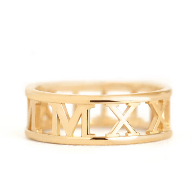 14K Milestone Roman Numeral Band