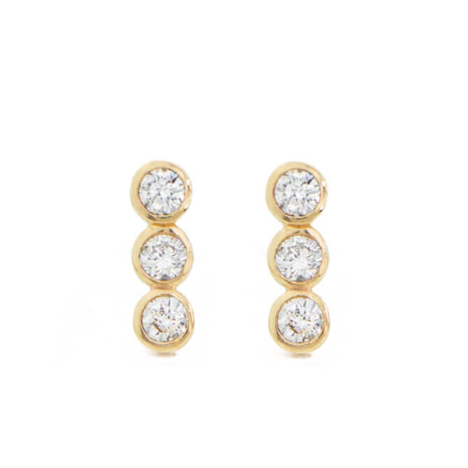 14K Diamond Bar Earrings