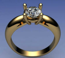 CAD image of custom engagement ring with client's diamond.