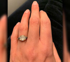 Client brought us her ideas about shape and side diamonds and we did the rest.