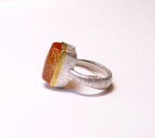 Liaung Chung Yen Ring with topaz, 14K yellow gold and 14K white gold/palladium.