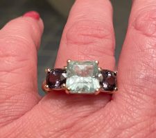 Our client fell in love with these gorgeous stones at our Gem Roundtable. Her vision was to create this uniquely beautiful color combination in 14K yellow gold. We made her vision a reality.