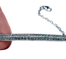 Repurposed diamonds pave set in 14k white gold to create a stunning bracelet.