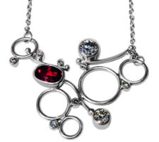 Druzy, sugilite and spessartite garnet from our Gemstone Round Table bezel set in sterling silver.